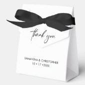 Zwart-wit Handlettering Script Trouwen Bedankdoosjes (Voorkant)