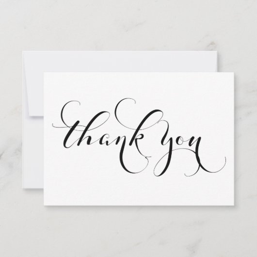 Zwart-wit handschrift bedankkaart RSVP kaartje (Voorkant)