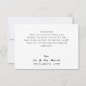 Zwart-wit handschrift bedankkaart RSVP kaartje (Achterkant)