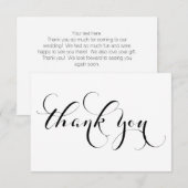 Zwart-wit handschrift bedankkaart RSVP kaartje (Voorkant / Achterkant)