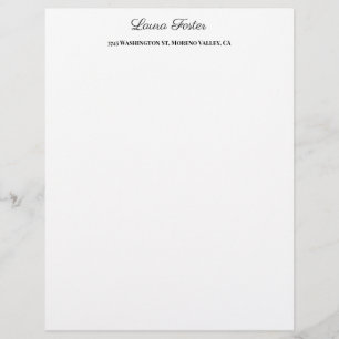 Zwart Wit Handschrift Elegant Minimalistisch Stijl Briefhoofd