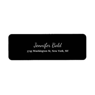 Zwart wit handschrift script Creative Plain Etiket