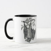 Zwart-wit  hangende vleermuis Mok (Links)