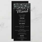 Zwart & Wit Hanglampjes Trouw Plat Menu (Voorkant / Achterkant)