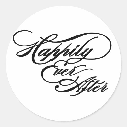 Zwart-wit Happily Ever After sticker (Voorkant)
