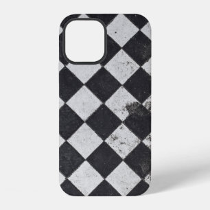 Zwart-wit harlekijn grafisch ontwerp iPhone 12 hoesje