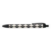 Zwart-wit Harlequin Diamond Check Pattern Zwarte Inkt Pen (Bovenkant)