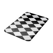 Zwart-wit Harlequin Diamond Pattern Badmat (Gekanteld)