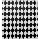 Zwart-wit Harlequin Diamond Pattern Douchegordijn (Voorkant)