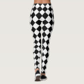 Zwart-wit Harlequin Diamond Pattern Leggings (Achterkant)