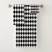 Zwart-wit Harlequin Pattern Bad Handdoek (Insitu)
