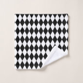 Zwart-wit Harlequin Pattern Bad Handdoek (Wasdoekje)