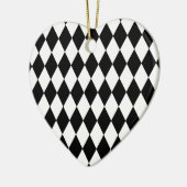 Zwart-wit Harlequin Pattern Keramisch Ornament (Links)