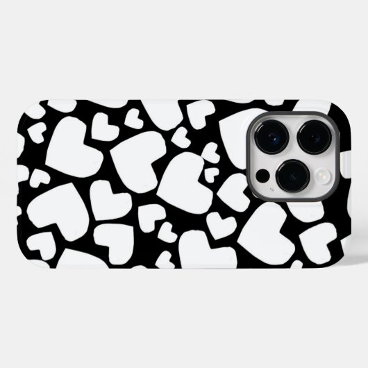 Zwart & Wit hart iPhone case (Achterkant (horizontaal))