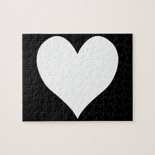 Zwart-wit hart legpuzzel