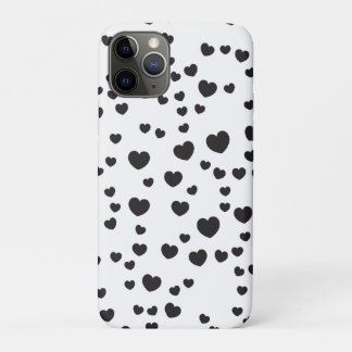 Zwart-wit hart Patroon kunst iPhone 11 Pro Hoesje