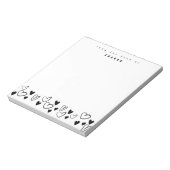 Zwart wit hart vanaf het bureau van gepersonalisee notitieblok (Gedraaid)