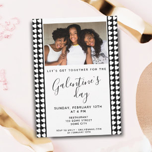 Zwart-Wit Hart Vriend Foto Galentine`s Dag Kaart