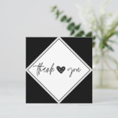 Zwart-wit Hartelijk dank Bedankkaart (Staand voorkant)