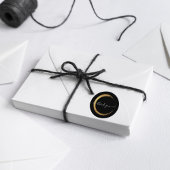 Zwart wit Hartelijk dank Gold Lijst Modern Ronde Sticker