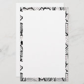 Zwart wit harten patronen briefpapier (Voorkant / Achterkant)