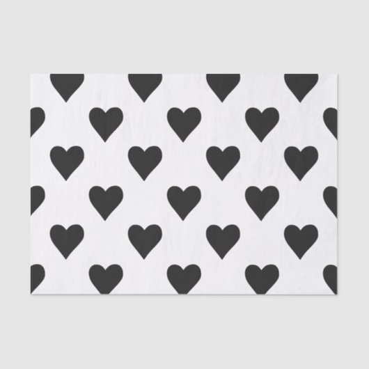 Zwart-wit hartpatroon tissuepapier (Voorkant)