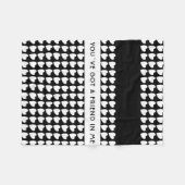 Zwart-wit hartpatroon Vriendschap Fleece Deken (Voorkant (Horizontaal))