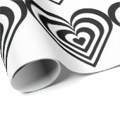 Zwart-wit hartprint inpakpapier (Rol Hoek)