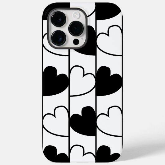 Zwart-wit hartstrepen patroon Case-Mate iPhone case (Achterkant)