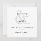 Zwart-wit Hedendaags Save The Date (Achterkant)