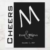 Zwart-wit hedendaags wijn etiket (Enkel label)