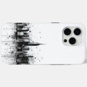 Zwart-wit Hedendaagse City Skyline Case-Mate iPhone Case (Achterkant (horizontaal))