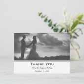 Zwart-wit Hedendaagse foto Bedankkaart (Staand voorkant)