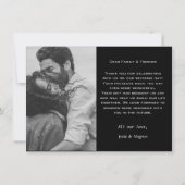 Zwart-wit Hedendaagse foto Bedankkaart (Achterkant)