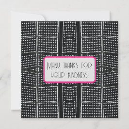 Zwart, Wit & Heet Roze Architectonische Detail Kaa Feestdagenkaart