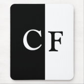 Zwart-wit helften aangepaste initialen muismat (Voorkant)
