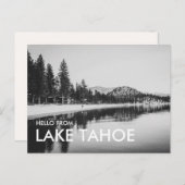 Zwart-wit Hello from Lake Tahoe ansichtkaart Briefkaart (Voorkant / Achterkant)