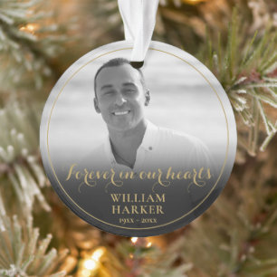 Zwart-wit herdenkingsfoto ornament