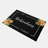 Zwart-wit Herfst gebladerte Deurmat (Schuin)