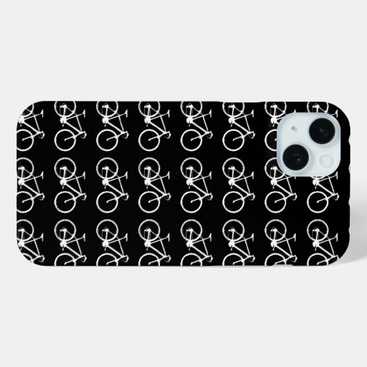 Zwart-wit herhaalde fietsen Case-Mate iPhone case (Achterkant (horizontaal))