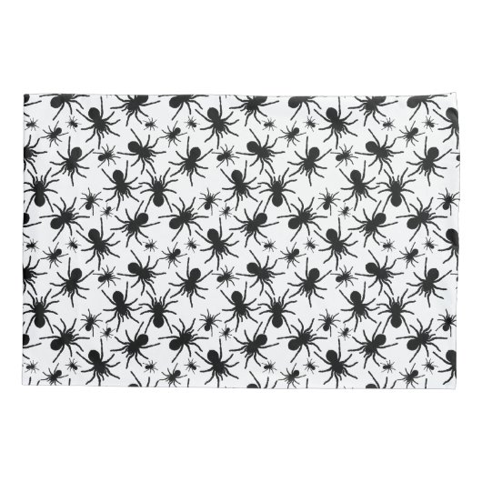 Zwart-wit Herhalend Motief | Spinnenpatroon Kussensloop (Achterkant)