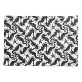 Zwart-wit Herhalend Motief | Zeepaardpatroon Kussensloop (Achterkant)