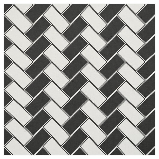 Zwart-wit herringbone stof (Swatch)