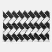 Zwart-wit herringbone theedoek (Horizontaal)
