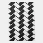 Zwart-wit herringbone theedoek (Verticaal)