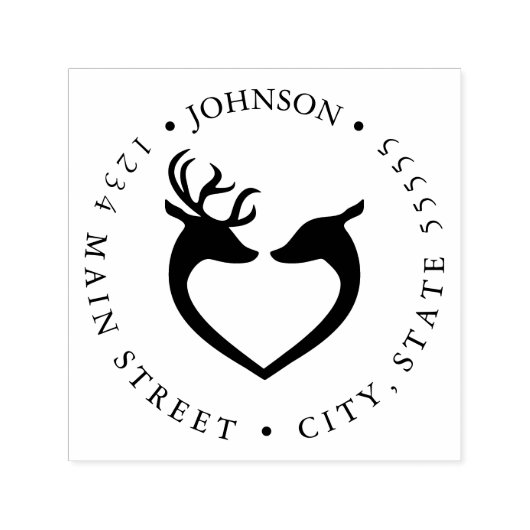 Zwart-wit Herten Hart Silhouet Retourlabel Zelfinktende Stempel (Design)