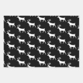 zwart-wit hertenrendier inpakpapier vel (Voorkant)