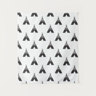 Zwart-wit. Het patroon van de thee. Wandkleed