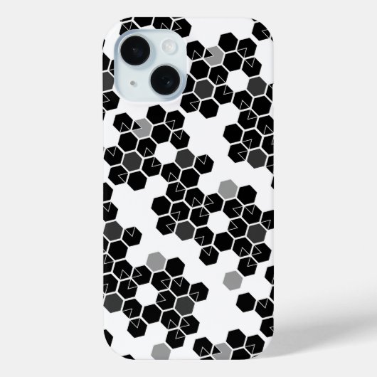 Zwart-wit-hex-gegevenspatronen Case-Mate iPhone Case (Achterkant)