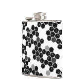 Zwart-wit-hex-gegevenspatronen Heupfles (Links)